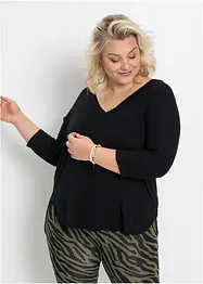 Maglia con maniche a 3/4 in misto viscosa elastan, bonprix