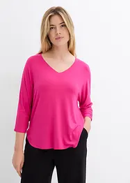 Maglia con maniche a 3/4 in misto viscosa elastan, bonprix