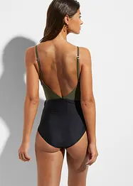 Costume intero con cut-out e volant, bonprix