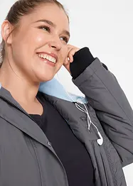 Giacca lunga tecnica outdoor con cappuccio impermeabile, bonprix