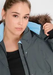 Giacca lunga tecnica outdoor con cappuccio impermeabile, bonprix