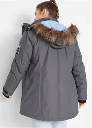 Giacca lunga tecnica outdoor con cappuccio impermeabile, bonprix