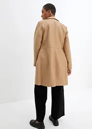 Giaccone in similpelle sciancrato con collo a revers, bonprix