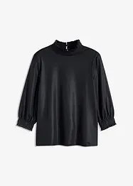 Maglia a maniche lunghe in similpelle, bonprix