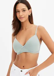 Reggiseno senza ferretto con coppe preformate e cotone biologico (pacco da 3), bonprix