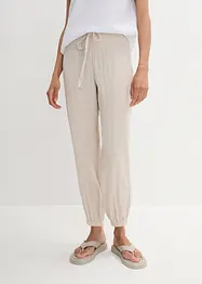 Pantaloni in mussola con cinta in lavorazione smock, bonprix
