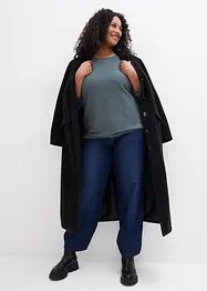 Maglione oversize a costine in misto viscosa, bonprix