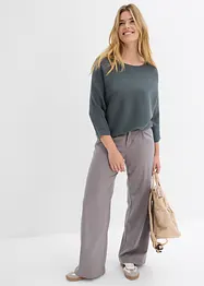 Maglione oversize a costine in misto viscosa, bonprix
