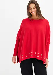 Maglione poncho con occhielli, bonprix