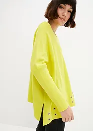 Maglione poncho con occhielli, bonprix