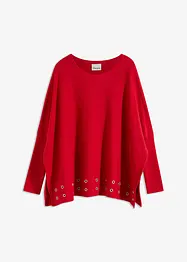 Maglione poncho con occhielli, bonprix