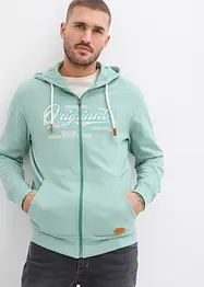 Felpa con zip, cappuccio e interno garzato morbido, bonprix