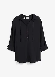 Blusa in mussola di puro cotone con cappuccio, bonprix