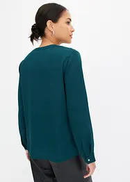 Blusa in crêpe con pizzo, bonprix