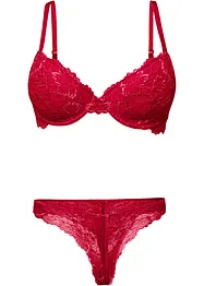 Reggiseno con coppe preformate e perizoma in pizzo delicato (set 2 pezzi), bonprix