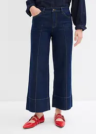 Jeans cropped wide leg, a vita media, bonprix