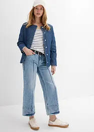 Jeans cropped wide leg, a vita media, bonprix