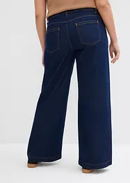 Jeans wide leg, a vita media, bonprix