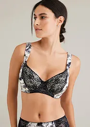 Reggiseno con coppe preformate, ferretto e materiale lucido, bonprix