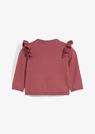 Cardigan in filato fine con volant, bonprix