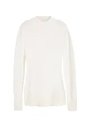 Maglione basic in maglia fine con collo dritto e cotone riciclato, bonprix