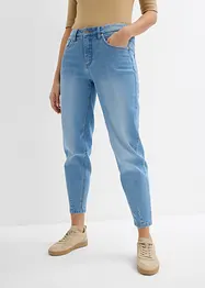 Jeans barrel leg cropped, vita alta, bonprix