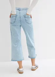 Jeans wide leg cropped, vita alta, bonprix