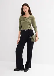 Maglia a maniche lunghe con arricciatura, bonprix