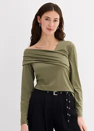 Maglia a maniche lunghe con arricciatura, bonprix