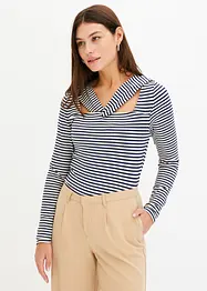 Maglia a maniche lunghe con particolare alla scollatura, bonprix