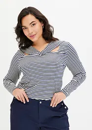 Maglia a maniche lunghe con particolare alla scollatura, bonprix