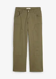 Pantaloni in twill di misto cotone elasticizzato, bonprix