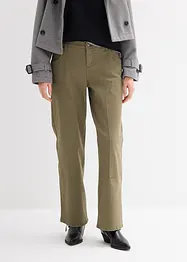 Pantaloni in twill di misto cotone elasticizzato, bonprix