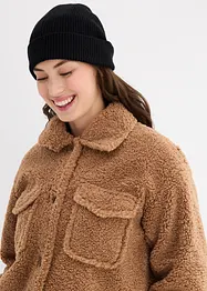 Giacca oversize in teddy con colletto, bonprix