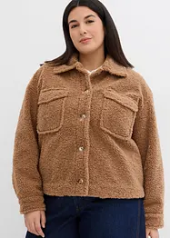 Giacca oversize in teddy con colletto, bonprix