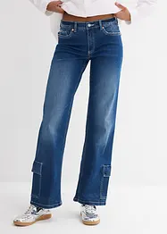 Jeans cargo, vita media, bonprix