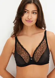 Reggiseno con coppe preformate, ferretto e ricami raffinati, bonprix