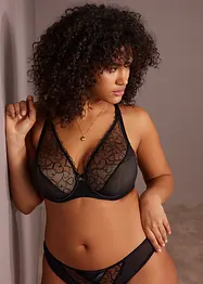 Reggiseno con coppe preformate, ferretto e ricami raffinati, bonprix