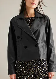 Parka corto in similpelle, bonprix