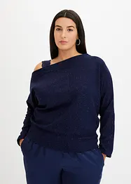 Maglia monospalla glitterata, bonprix