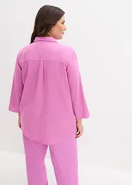 Blusa in misto lino con maniche a 3/4, bonprix