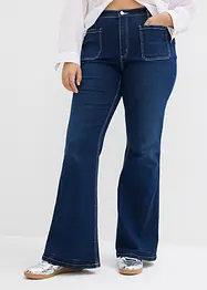 Jeans elasticizzati bootcut, vita alta, bonprix