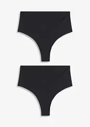 Perizoma a vita alta contenitivo, senza cuciture, con effetto modellante leggero (pacco da 2 paia), bonprix