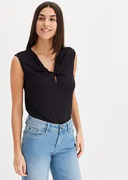 Top di jersey con twist, bonprix