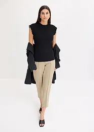 Maglia a costine con finiture arricciate, bonprix