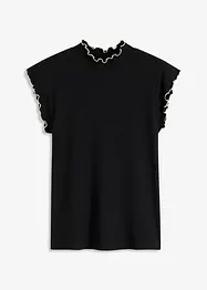 Maglia a costine con finiture arricciate, bonprix