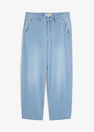 Jeans cropped a palloncino ultra morbidi, vita media, bonprix