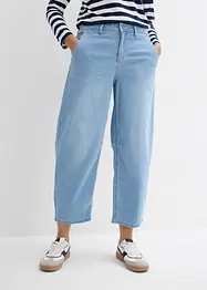 Jeans cropped a palloncino ultra morbidi, vita media, bonprix