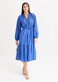 Abito midi con inserti in crochet, bonprix