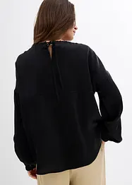 Blusa oversize con laccetto in misto viscosa, bonprix